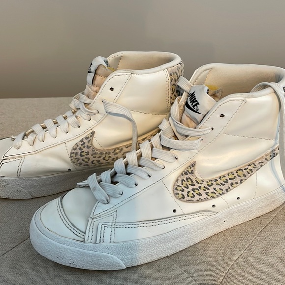 Nike Shoes - Nike Blazer Mid 77 SE sale size 7 lemon leopard high top sneaker tennis shoe
